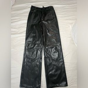 SHEIN Black Faux Leather Pants Women Petite XXS